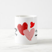 マムマザーズおもしろいデイ引用文赤ピンクハート コーヒーマグカップ (中央)