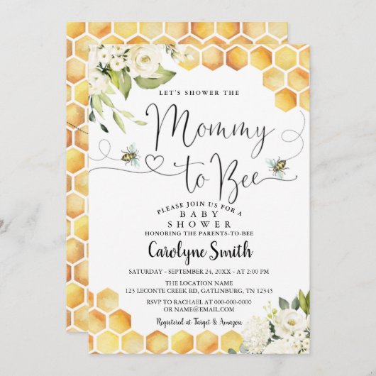 マムマビーベイビーシャワー招待状 招待状 (正面/裏面)