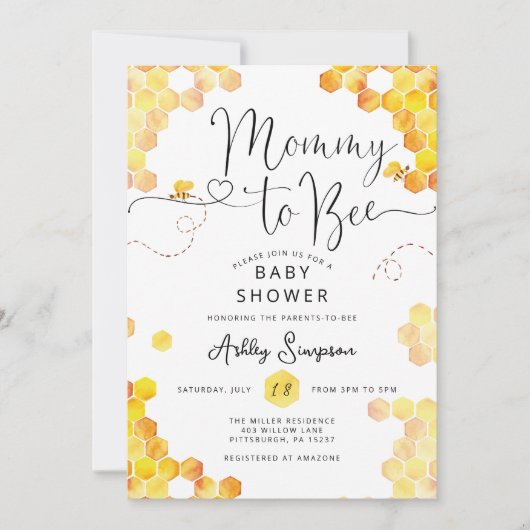 マムマビーベイビーシャワー招待状 招待状 (正面)