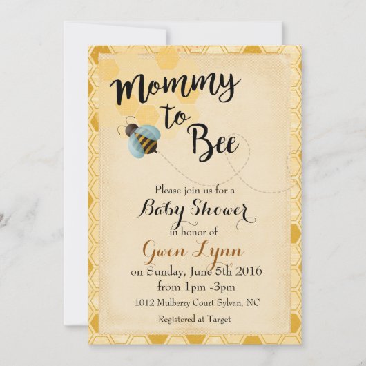 マムマビーベイビーシャワー招待状 招待状 (正面)