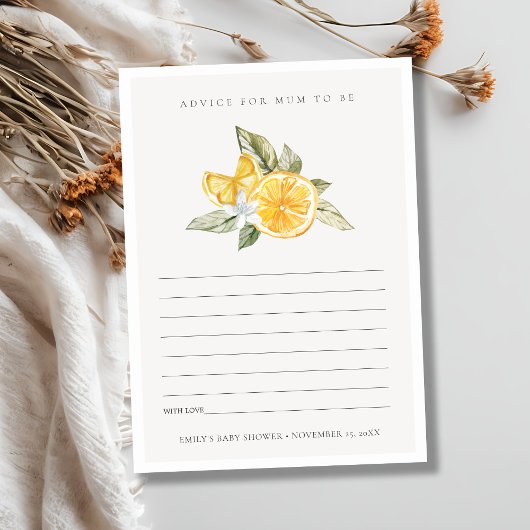 マムミニマルームの赤ちゃんシャワーにレモンの動物相を助言 エンクロージャーカード