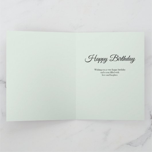 マムミントとピンクフェミニンフローラ3フォト誕生日 カード (内部)