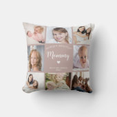 マムモダンカスタムフォトコラージピンクハート クッション (正面)