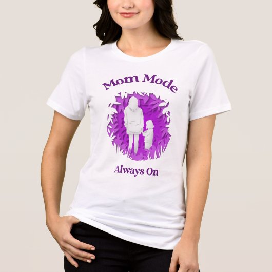 マムモード常時オン - おもしろママライフ トライブレンドTシャツ (正面)