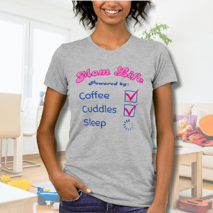 マムライフレトロコーヒーカップルスリープロード Tシャツ