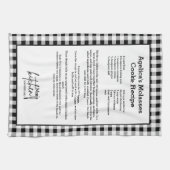 マムラブサービスレシピ白黒バッファロープレイド キッチンタオル (横)