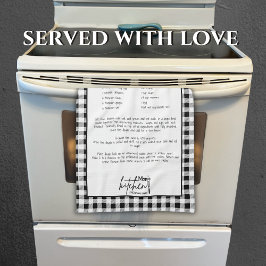 マムラブサービスレシピ白黒バッファロープレイド キッチンタオル