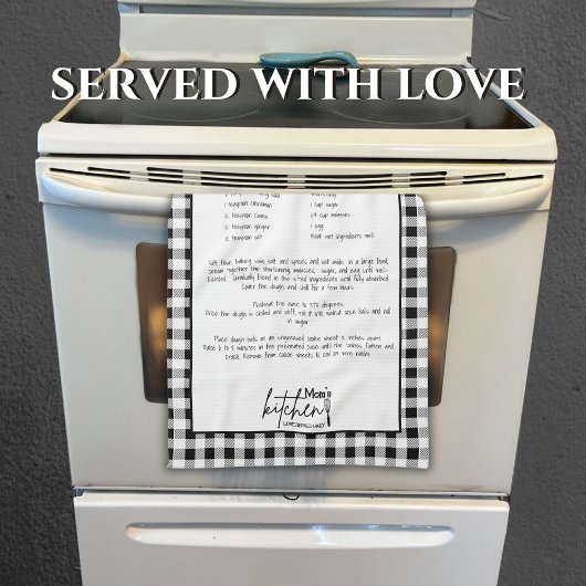 マムラブサービスレシピ白黒バッファロープレイド キッチンタオル