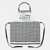 マムラブファームハウス白黒バッファロープレイドグレイ エプロン (正面)