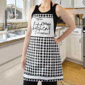マムラブファームハウス白黒バッファロープレイドグレイ エプロン