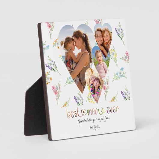 マムワイルドフラワータイポグラフィアート4ハート写真 フォトプラーク (正面)