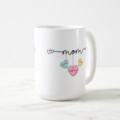 マムヴァレンティーンズキッズネームコンボハート コーヒーマグカップ (正面右)