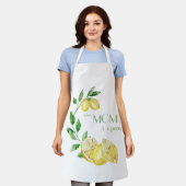 マム与えアスクイズ黄色レモン エプロン (着用した状態)