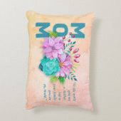 マム引用文と水彩フローラオンマーブル アクセントクッション (裏面(縦))