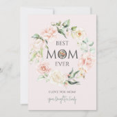 マム最高のエバーピンクとホワイトローズリース シーズンカード (正面)