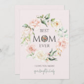 マム最高のエバーピンクとホワイトローズリース シーズンカード (正面/裏面)