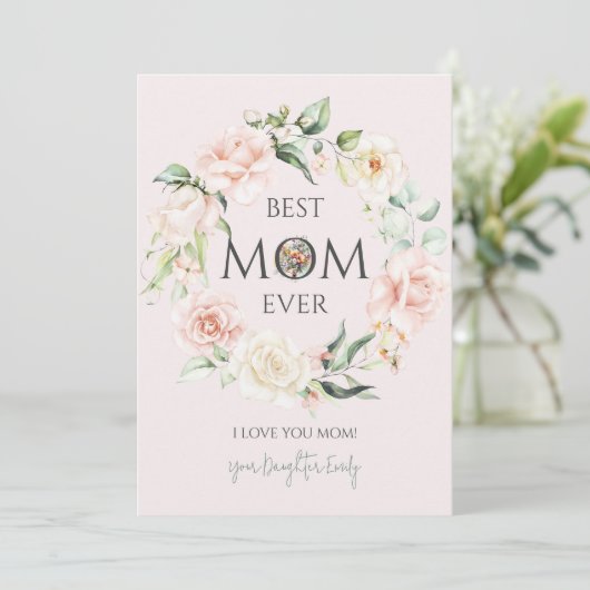 マム最高のエバーピンクとホワイトローズリース シーズンカード (スタンド正面)