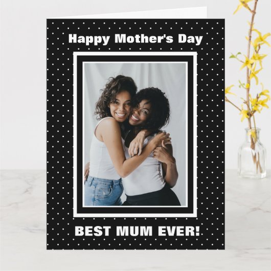 マム最高のエバー水玉模様マザーズデイ カード (黄色い花)