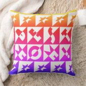 マム最高のオレンジ、ピンク、ブルー、パターンと星 クッション (ブランケット)