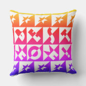 マム最高のオレンジ、ピンク、ブルー、パターンと星 クッション (裏面)