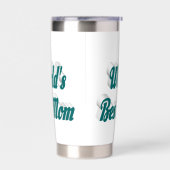 マム最高のグリーン文字 保温保冷タンブラー (左面)