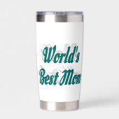 マム最高のグリーン文字 保温保冷タンブラー (背面)