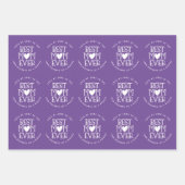 マム最高のマムムエバーカスタムティール（緑がかった色）ピンク薄紫 ラッピングペーパーシート (正面3)