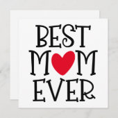 マム最高のマムムエバー赤いハートブラック文字 シーズンカード (正面/裏面)