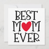 マム最高のマムムエバー赤いハートブラック文字 シーズンカード (正面)