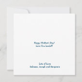 マム最高のマムムエバー赤いハートホワイト文字ティール(緑がかった色) シーズンカード (裏面)