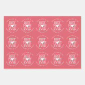 マム最高のマムームエバーカスタムダスティブルーピンクコーラル ラッピングペーパーシート (正面3)