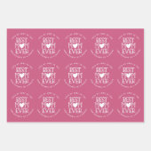 マム最高のマムームエバーカスタムダスティブルーピンクコーラル ラッピングペーパーシート (正面)