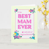 マム最高のーエバーマザーズデイハグとキスカード カード (黄色い花)