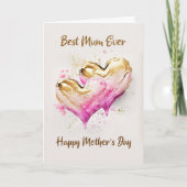 マム最高のー・エバーピンク金ゴールドハートマザーズ・デイ シーズンカード (正面)