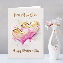 マム最高のー・エバーピンク金ゴールドハートマザーズ・デイ シーズンカード