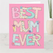 マム最高のー・エバー・ピンク・マザーズ・デイ カード (正面)