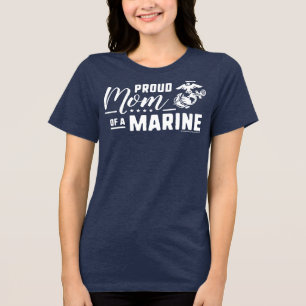 マム誇りを持った・オブ・ア・マリーン – ホワイト トライブレンドTシャツ