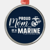 マム誇りを持った・オブ・ア・マリーン – ホワイト メタルオーナメント (正面)