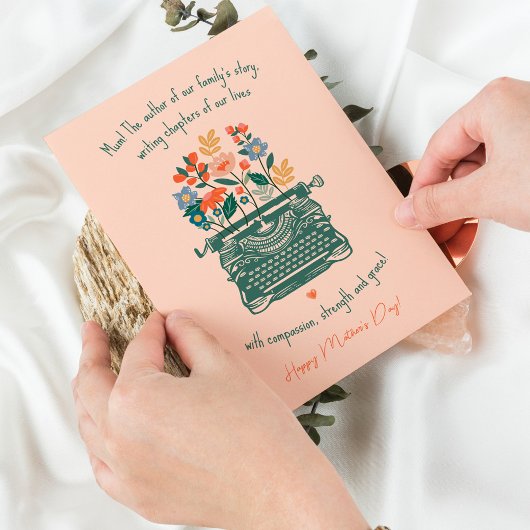 マム ヴィンテージ タイプライター フローラルズ ハッピー マザーズ デイ シーズンカード