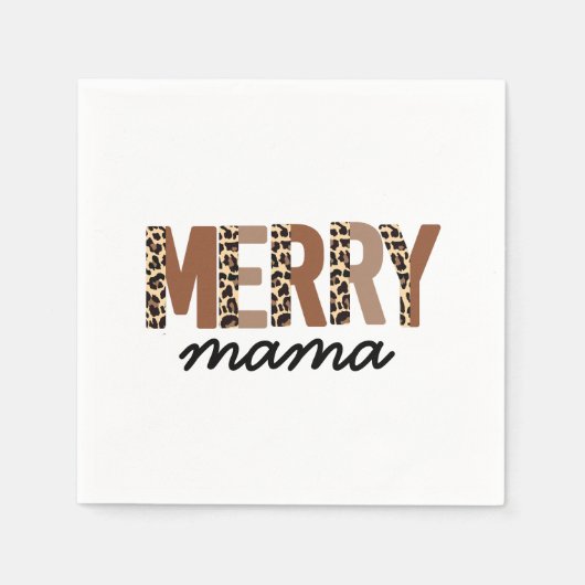 "マメリーマ"カラーモダンブロックヒョウBOHO スタンダードカクテルナプキン (正面)