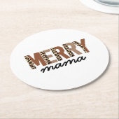 "マメリーマ"カラーモダンブロックヒョウBOHO ラウンドペーパーコースター (アングル)