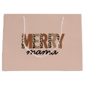 "マメリーマ"カラーモダンブロックヒョウBOHO ラージペーパーバッグ (正面)