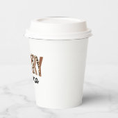 "マメリーマ"カラーモダンブロックヒョウBOHO 紙コップ (左)