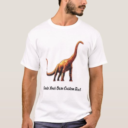 マメンチサウルス恐竜 オリジナルテキスト Tシャツ (正面)