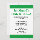 マモの80歳誕生日 アイルランド国旗招待状 招待状 (裏面)