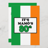マモの80歳誕生日 アイルランド国旗招待状 招待状 (正面/裏面)