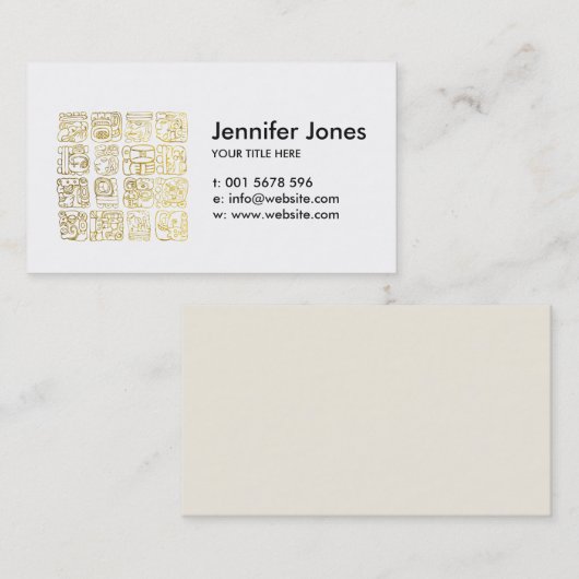 マヤおよびアズテック派のグリフの金ゴールド 名刺 (正面/裏面)