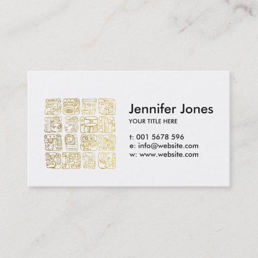 マヤおよびアズテック派のグリフの金ゴールド 名刺 (正面)