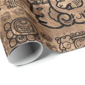 マヤのグリフおよびオーナメントパターン-金ゴールドで黒くして下さい ラッピングペーパー (ロールコーナー)