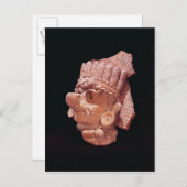 マヤのトウモロコシ神の頭, Oaxaca, c.500 AD ポストカード (正面/裏面)
